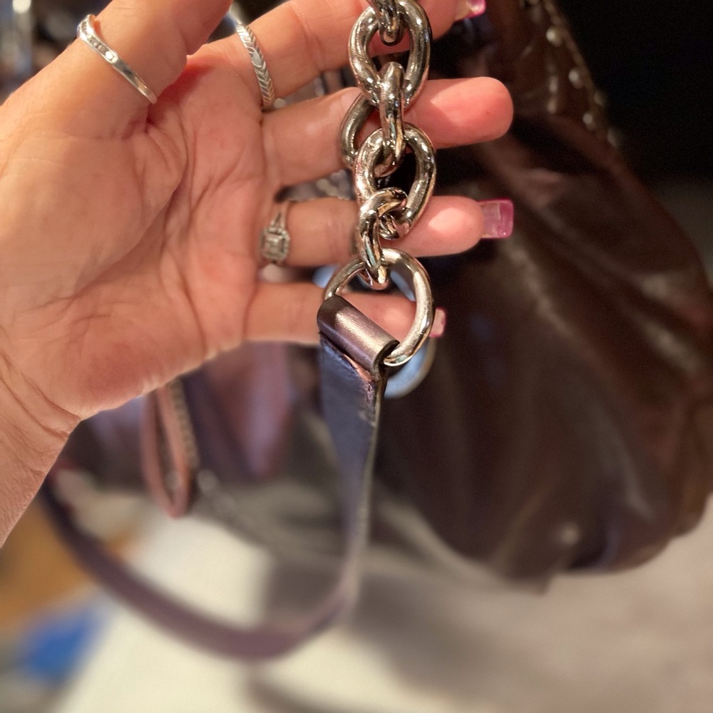 🤎Michael Kors Studded Uptown Chained Astor (RARE) Chocolate Brown - Picture 14 of 16